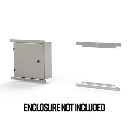 Saginaw Control & Engineering Flush Mount Frame, 2.10 in. H x 19 in. W x 1.08 in. L, 316 Stainless Steel SCE-ELFM16WSS